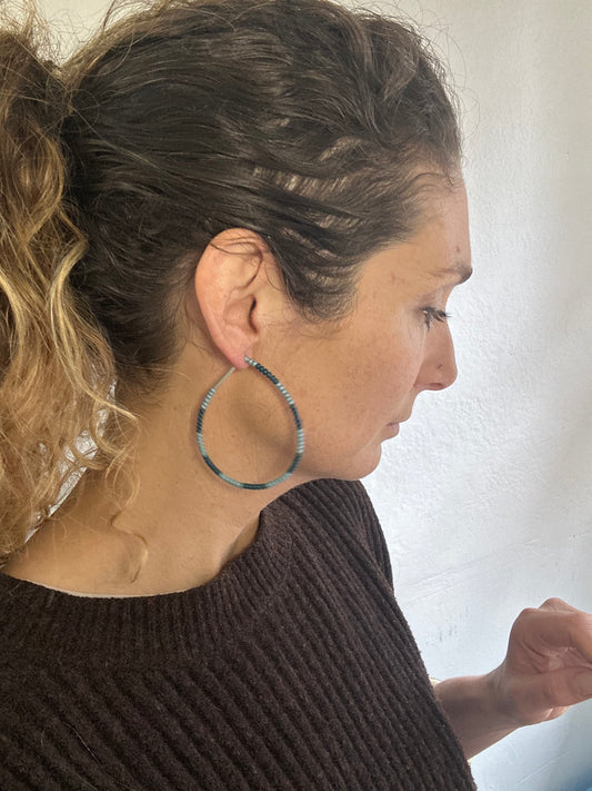 BEADED EMMANUELLE HOOPS