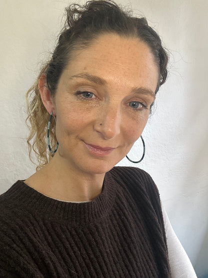 BEADED EMMANUELLE HOOPS