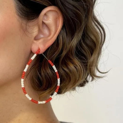 THE MULTI COLOURED HANDBEADED HOOPS