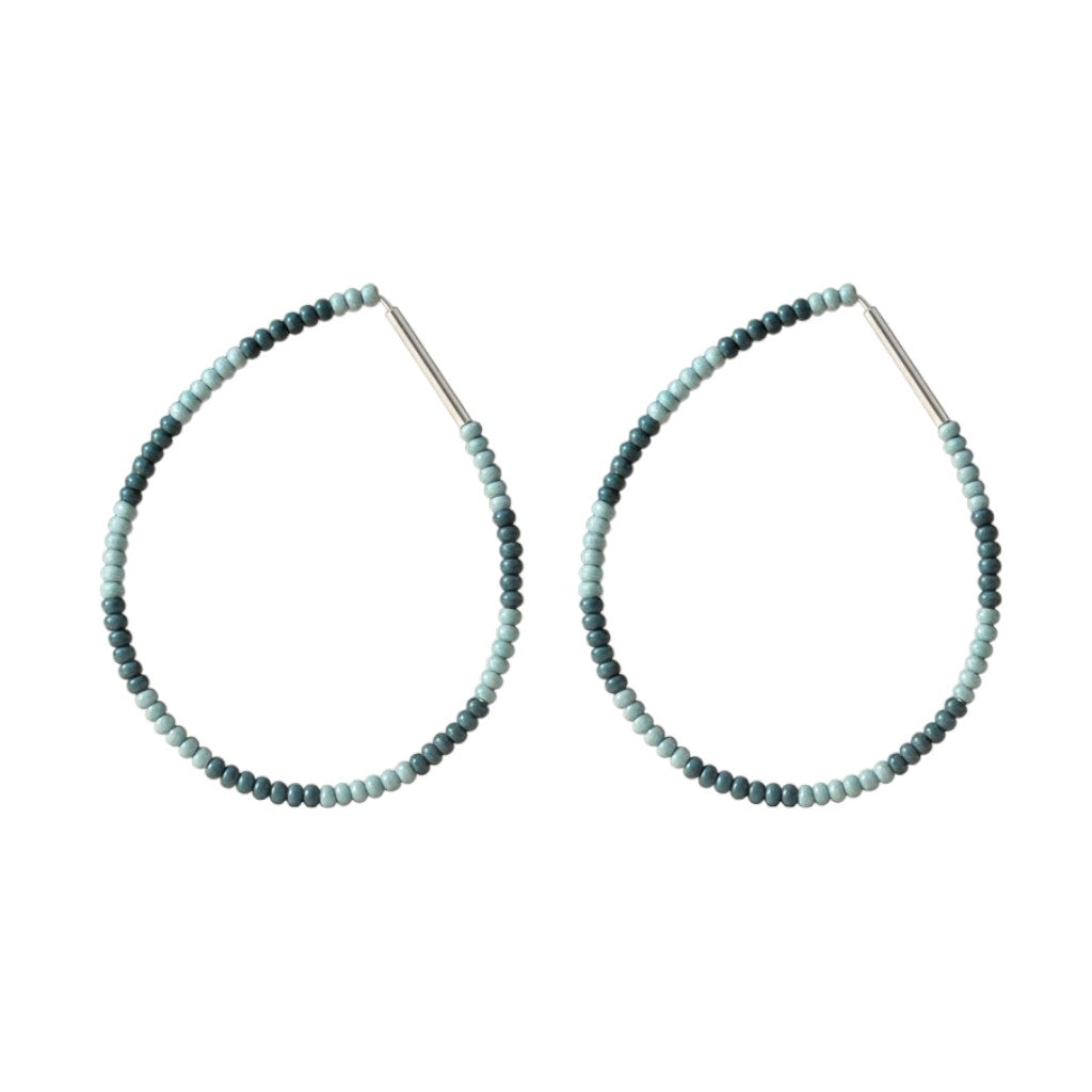 blue toned beaded hoops 