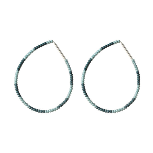 blue toned beaded hoops 